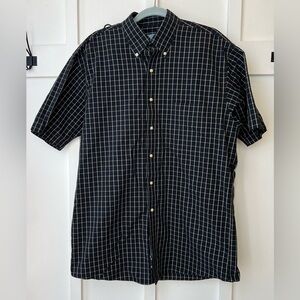 Jos A Bank Black White Plaid Dress Shirt Button Up Down Size Medium Cool (0001)